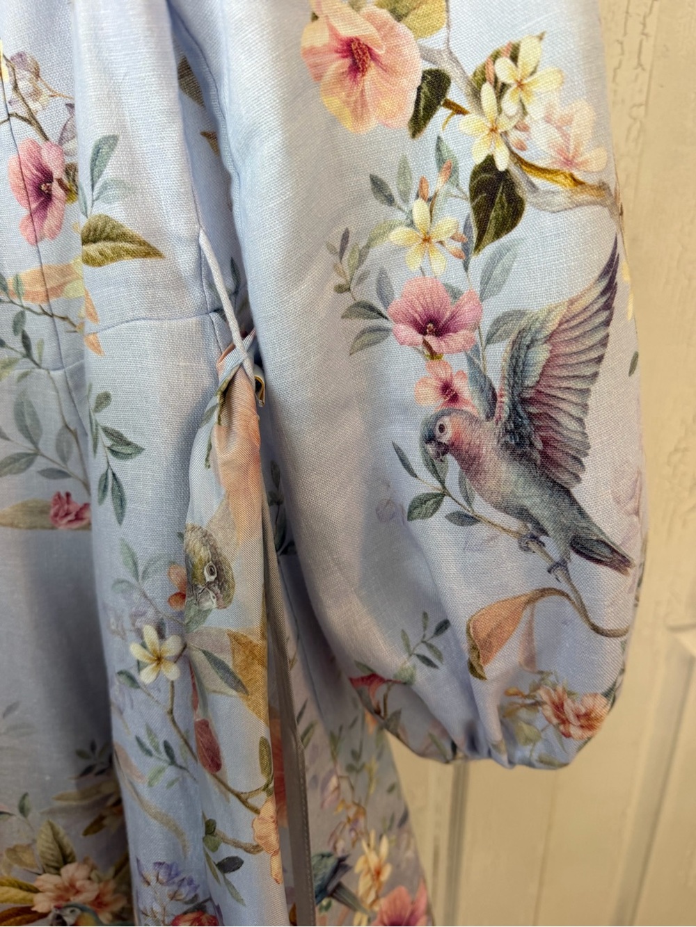 Zimmermann Rebellion Button Mini Dress with Pastel Tie Waist - Picture 5 of 9